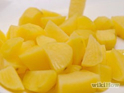 7) remove skins and cut into bite size chunks