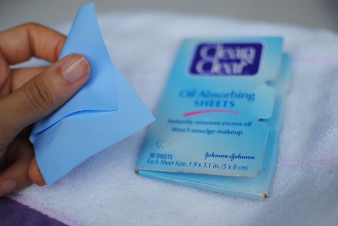 Oil absorbing sheets:  For oily faces and hands.
