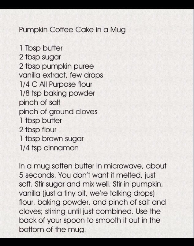 Pumpkin Spice Coffee Cake In A Mug 🍁🍂