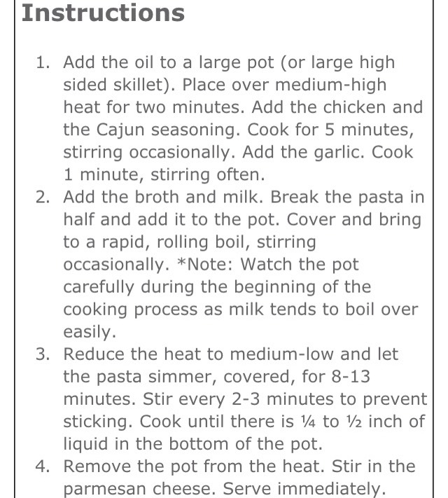 One Pot Wonder Cajun Chicken Alfredo
