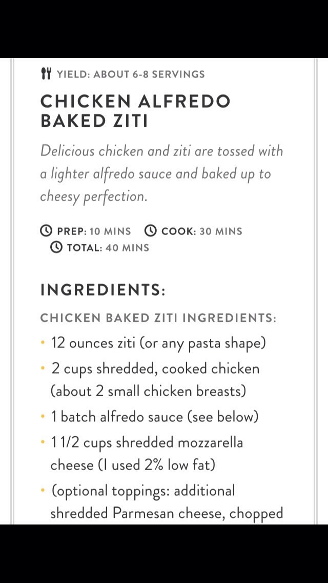 Delicious Chicken Alfredo Baked Ziti