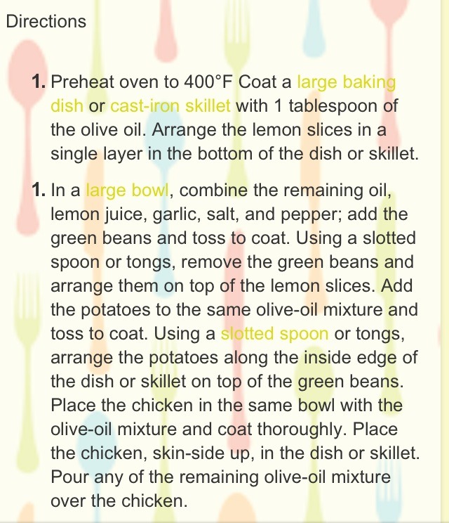 Garlic And Lemon Chicken With Green Beans And Red Potatoes Recipe