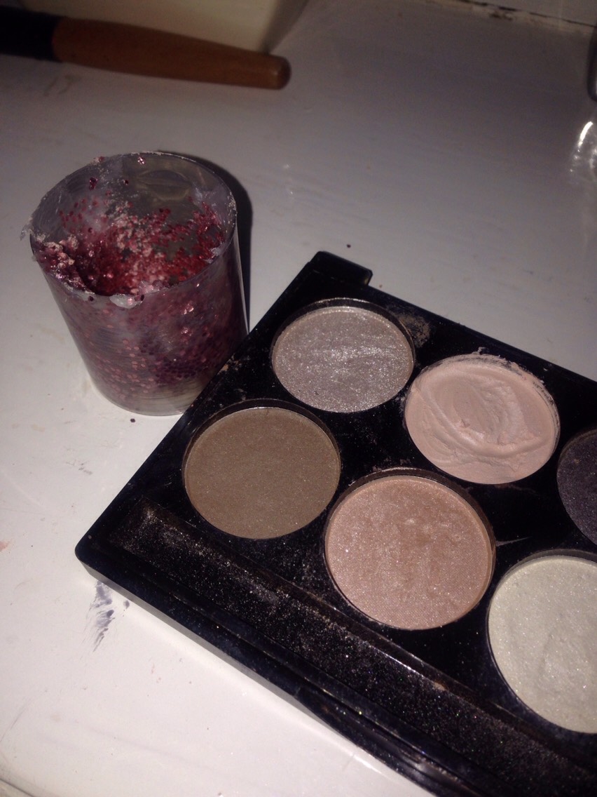 Add your base coat, I picked a baby pink because my glitter is pink, this is just to thicken the mixture up and give it abit more colour 