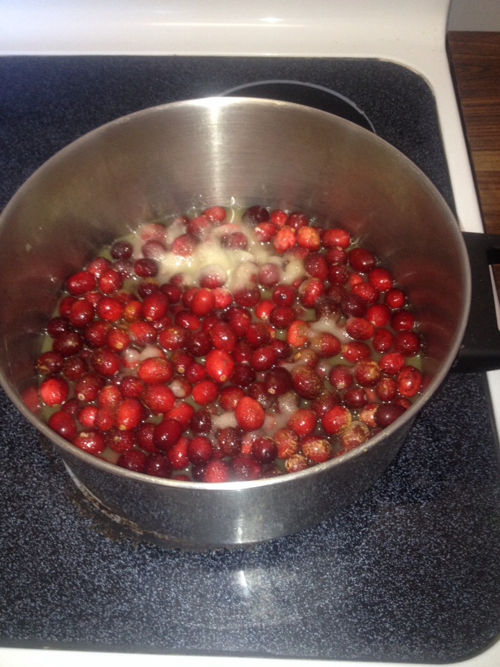 Add 1-1 1/2 cups of orange juice to the mix and place on high heat