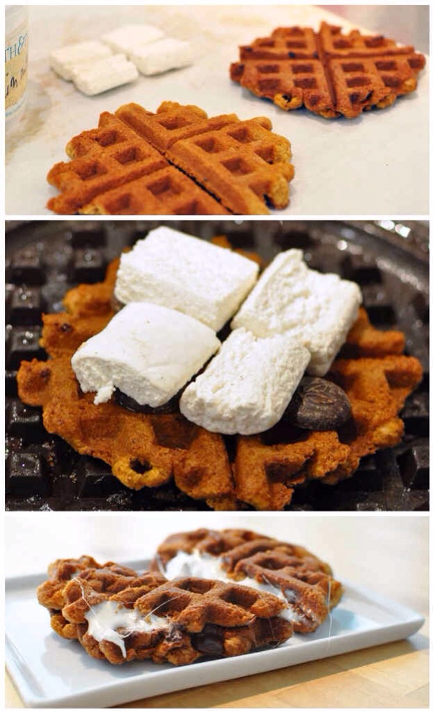 -> S'mores
-> Get the recipe here;
http://www.waffleizer.com/waffleizer/2010/01/smoreffles.html#more