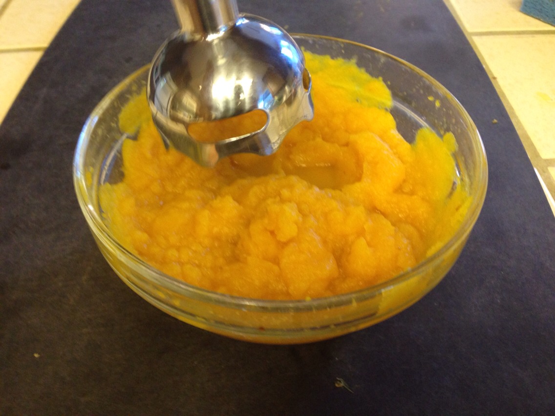 Use potato masher or blender wand to purรฉe.