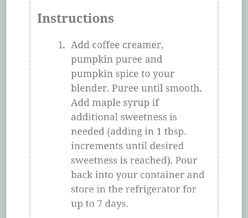 Homemade pumpkin spice creamer 