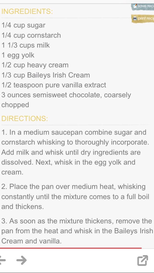 Homemade Chocolate Pudding With Baileys Irish Cream