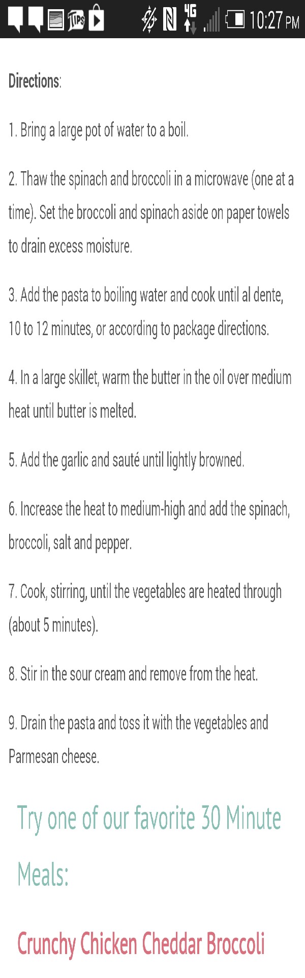 30 minute pasta recipe