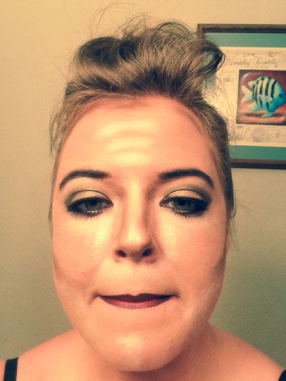 Press lips together a few times to blend the liner into the lipstick.