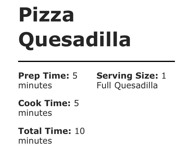 Easy Food! Pizza Quesadilla