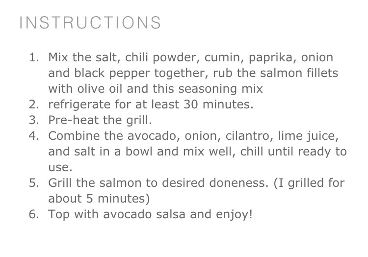 Grilled Salmon With Avocado Salsa!!