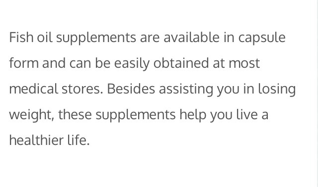 How Fish Oil Supplements Can Help You Lose Weight