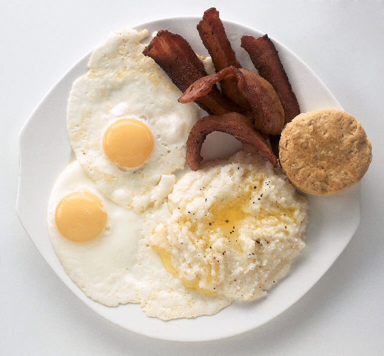 Eat a healthy breakfast

Eating breakfast is important because it helps to make sure you don't pig out at lunch. If you don't have time to eat eggs and bacon, like me, then grab a protien bar or fruit