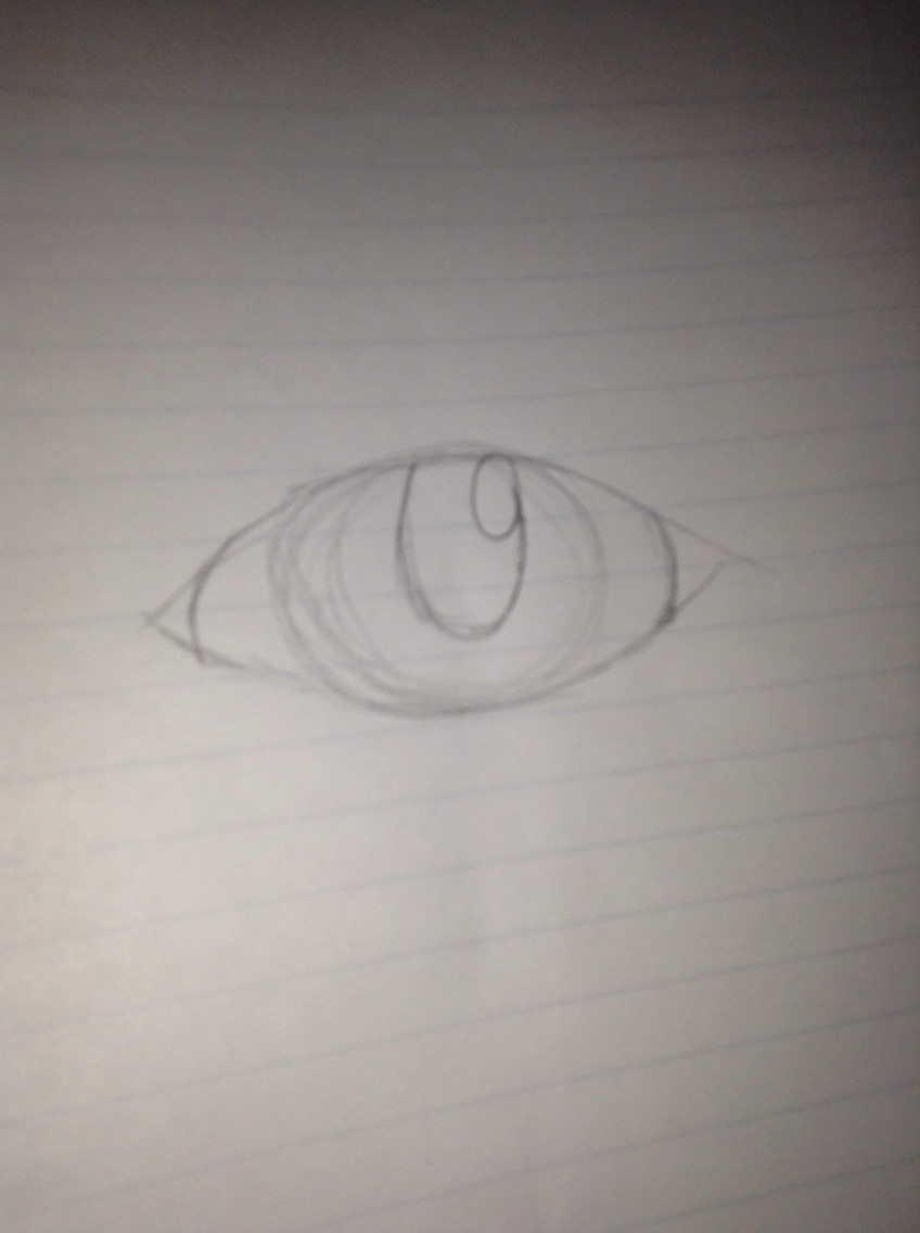 Make little c like lines for the white of the eye.