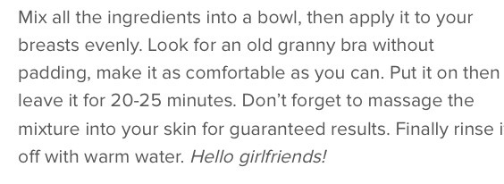 DIY!! Natural Breast Firming Mask Receipe