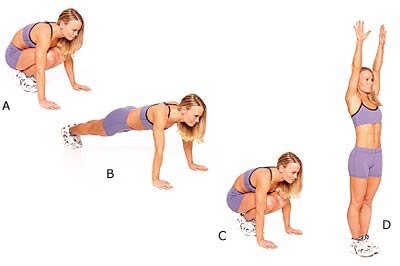 10 burpies (no pushup)