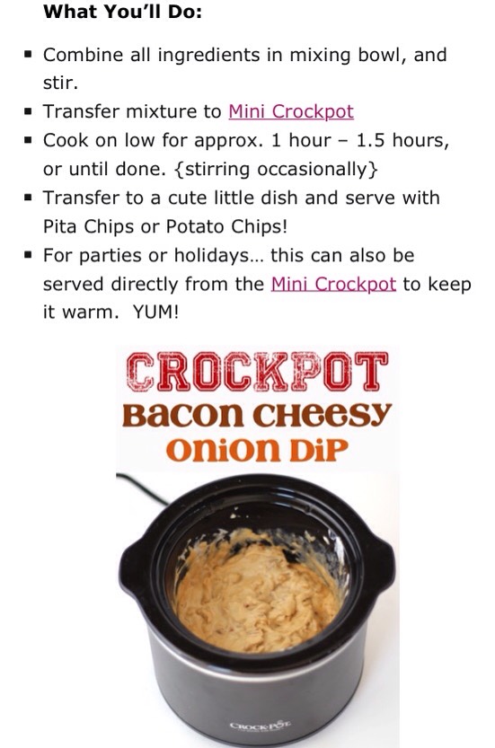 ✨Crockpot Bacon Cheesy Onion Dip✨