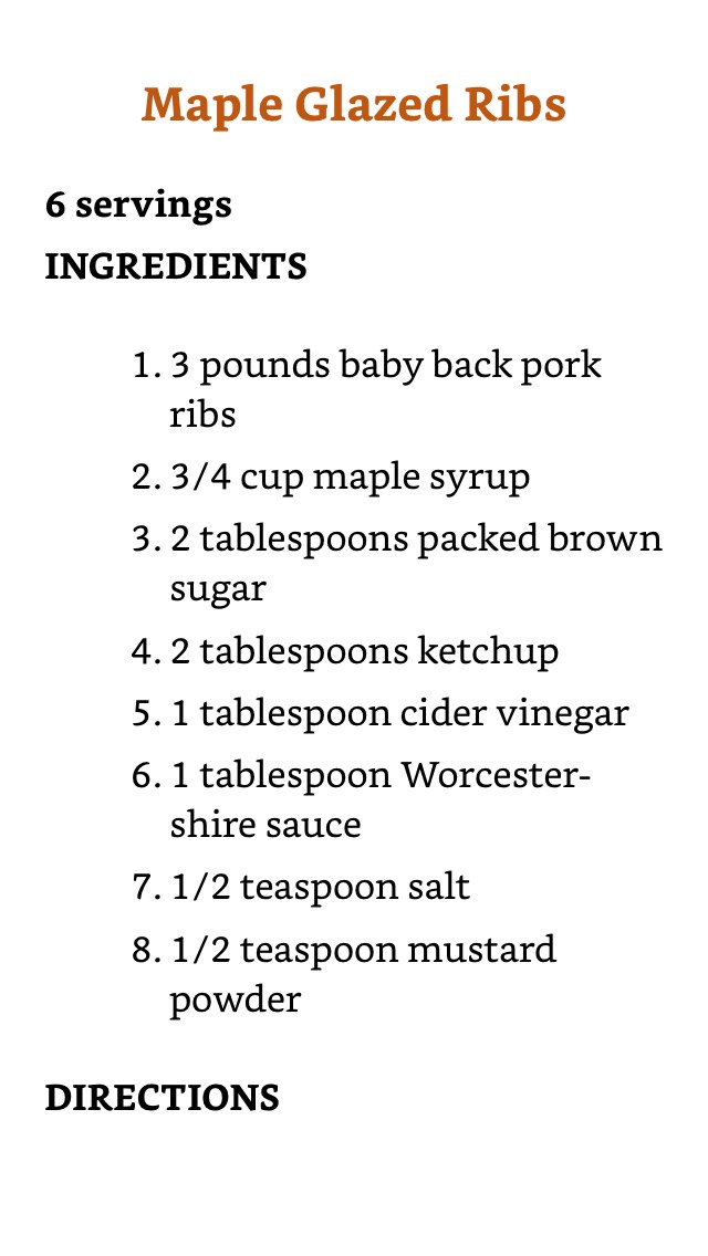 Maple Glazed Ribs Recipe 