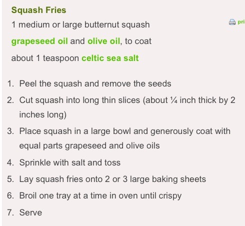 Butternut Squash Fries