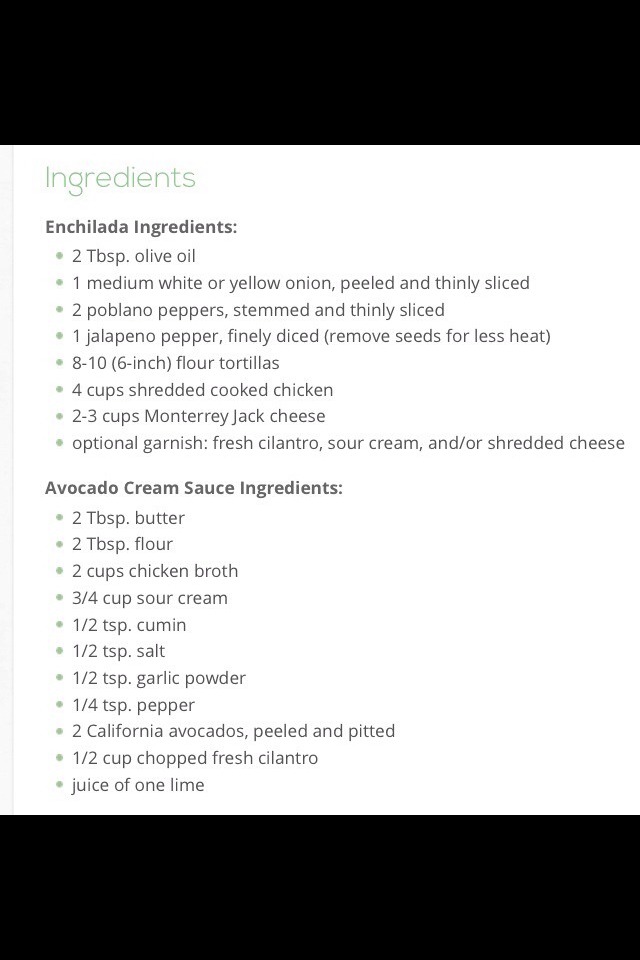 Chicken And Avocado Enchiladas