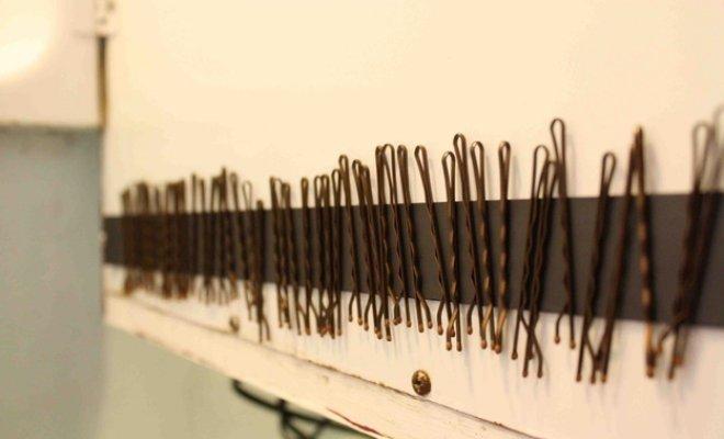 A simple magnetic strip can save your bobby pins from a life of being lost on the floor, in your purse, between couch cushions, Narnia...