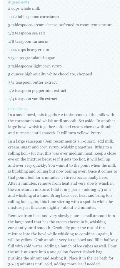 Creamy White Chocolate Butter Mint Ice Cream