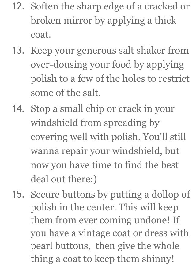 2⃣0⃣ Household Uses For Clear Nail Polish! 🙏