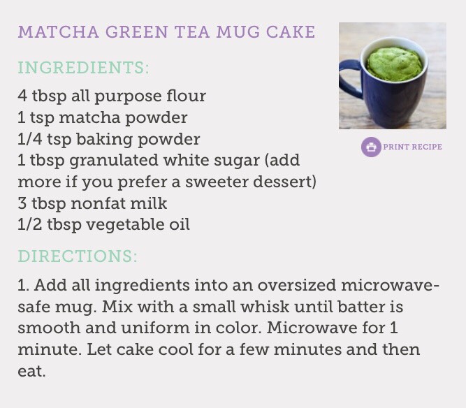 Matcha Green Tea Mug Cake