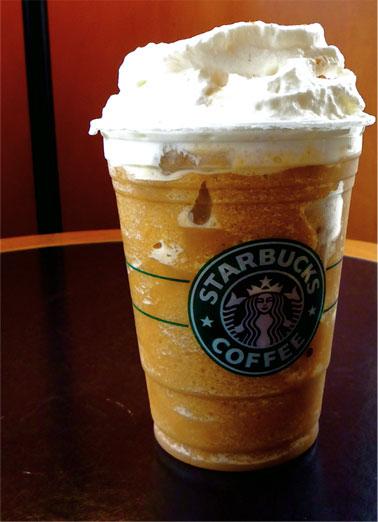 Pumpkin Pie Frappuccino

The Secret:	
1) Pumpkin Spice Frap
2) 1-2 Pumps Cinnamon Dolce Syrup
3) Whipped Cream blended in
Cinnamon Dolce Sprinkles on top

How to Order:	Show or tell your barista this secret Pumpkin Pie Frappuccino and they will gladly make it for you.