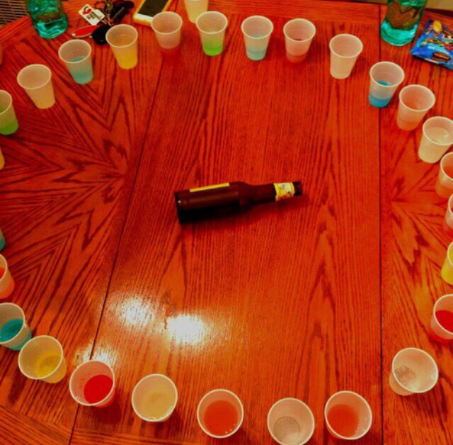 Spin the bottle! It's fun! You spin the bottle and you gotta drink the drink. Like&Follow for more! TRY IT π