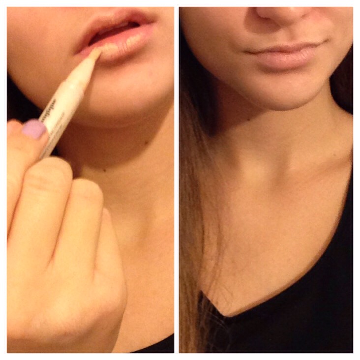 Apply it to your lips. It's probably going to feel unnatural as you don't normally do this but it's an important step in this case as it makes a difference! 