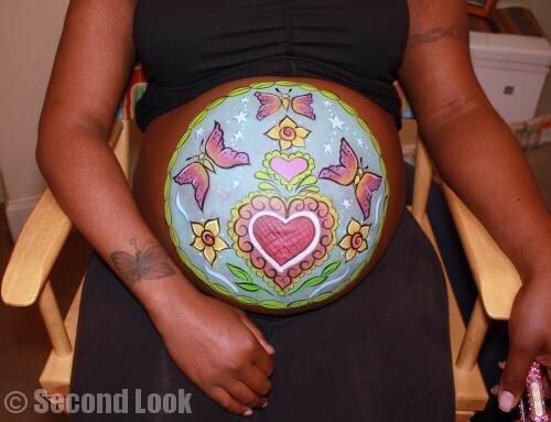 Face And Body Painting: Baby Bump. 