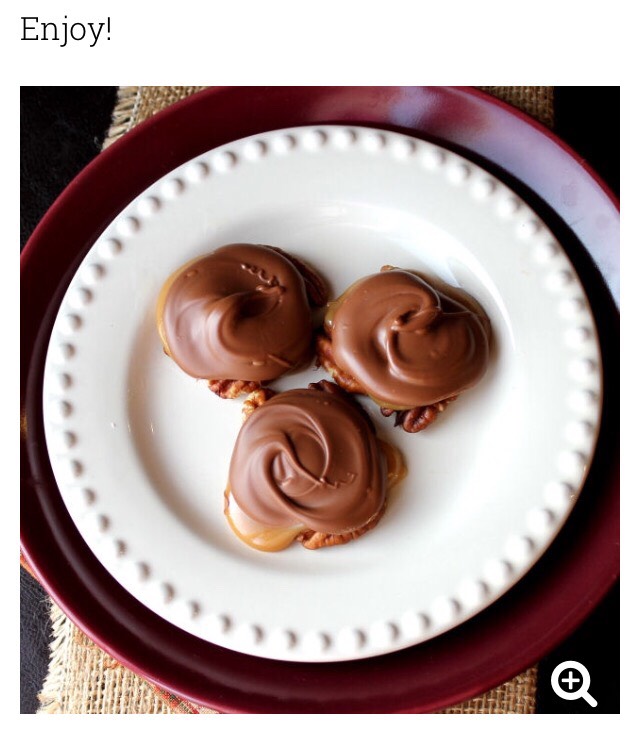 Chocolate Caramel And Pecan Turtle Clusters!