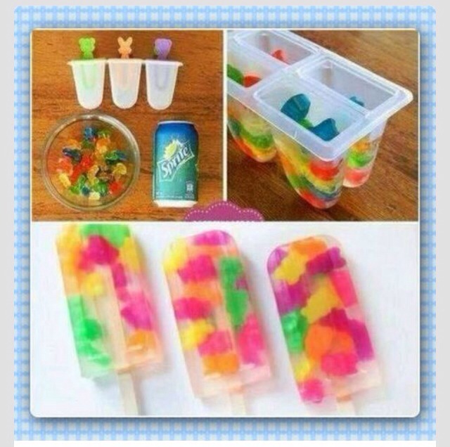 Sprite gummy bear Popsicles!