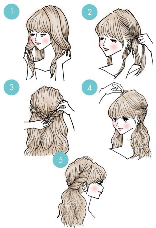 Six Steps Or Less //Hair Style Steps Drawings// 