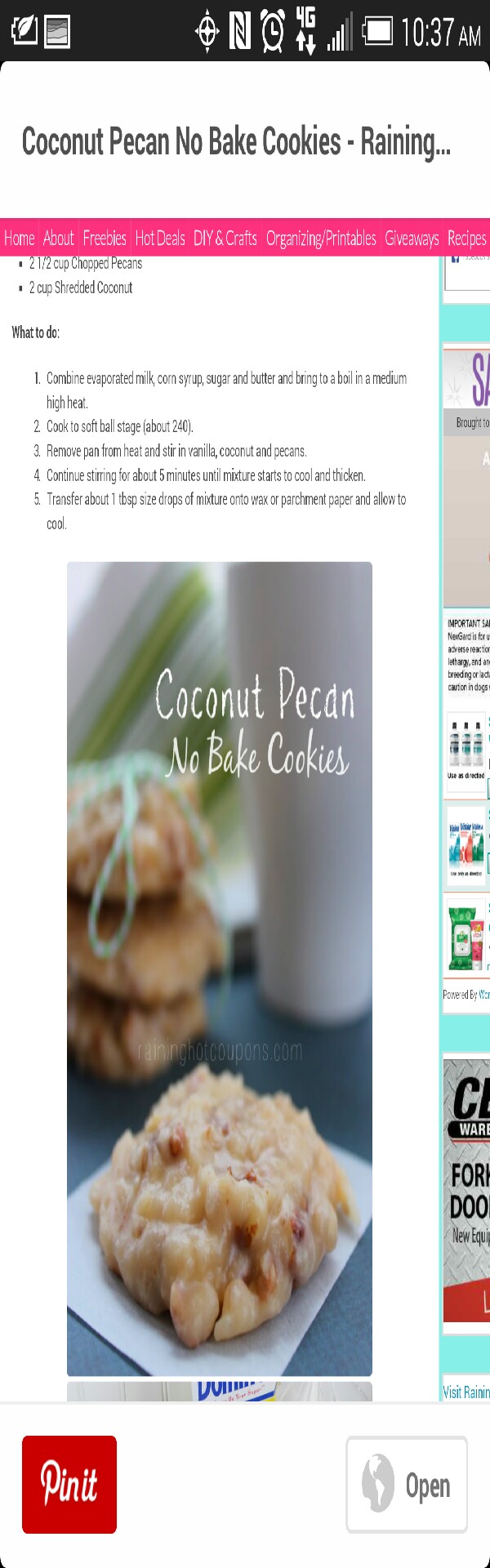 🍴coconut pecan no bake cookies🍪