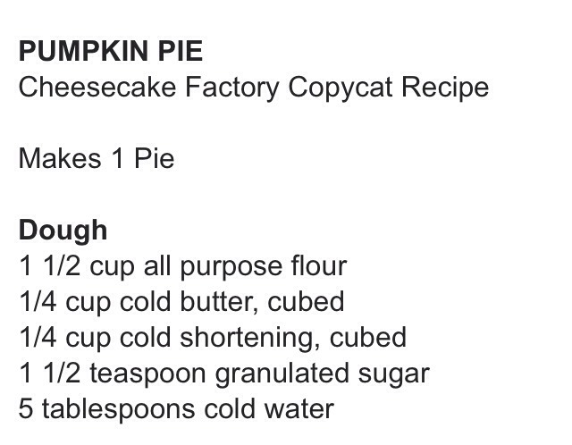 Cheesecake Factory Pumpkin Pie Recipe 