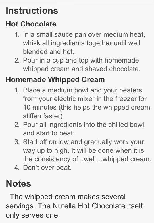 Nutella Hot Chocolate