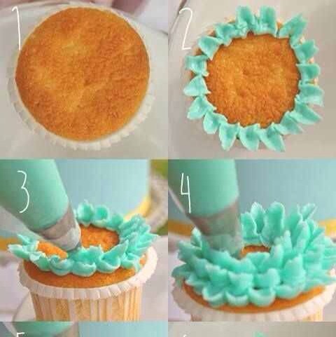 How To Make A Flower On A Cupcake (: 
