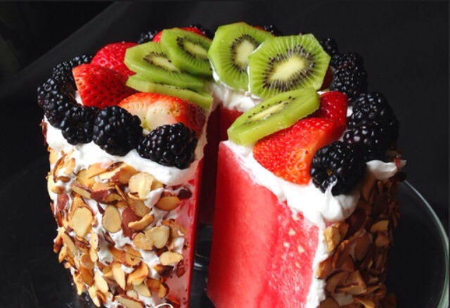 After that just add fruit and you can even add almonds!