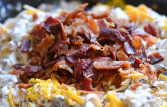 Cheddar bacon stuffed mushroom dip