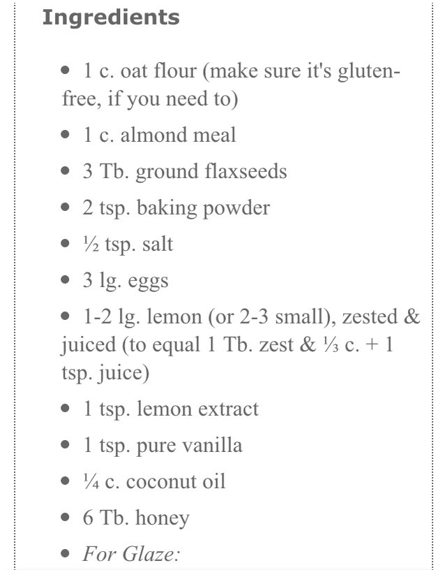Gluten Free, Honey-Sweetened Lemon Flaxseed Muffind