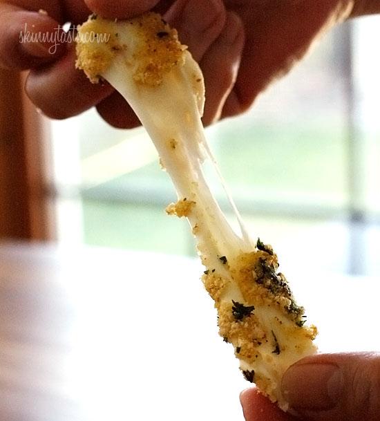 Skinny Baked Mozzarella Sticks