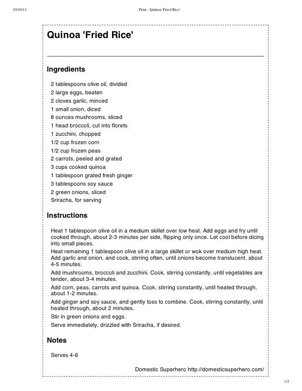 Quinoa Fried Rice - A Healthy Alternative
