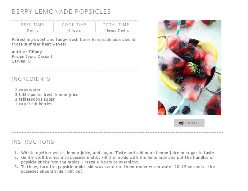 BERRY LEMONADE POPSICLES <3 <3