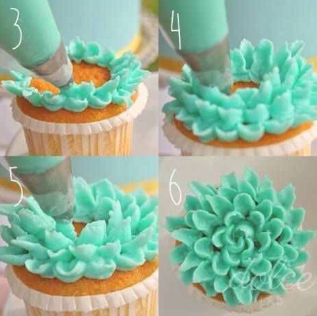 How To Make A Flower On A Cupcake (: 