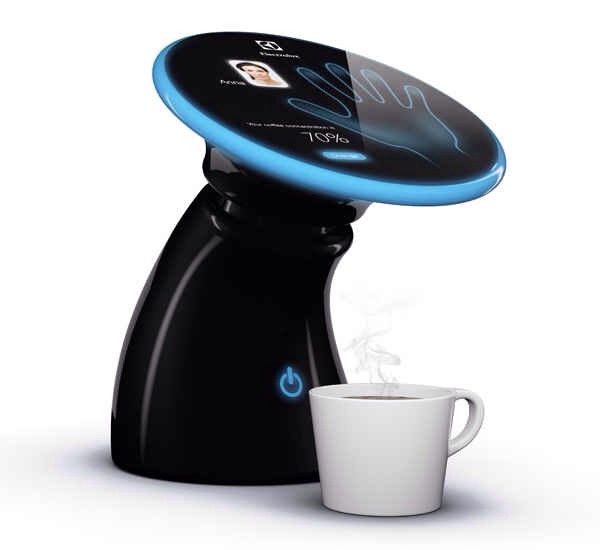 16. A coffeemaker that uses handprint recognition to make the perfect cup of coffee according to personal preference.