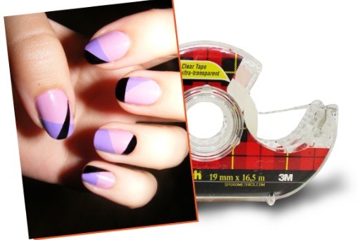 Some Great Nail Arts Using Scotch Tape