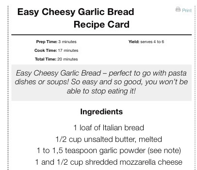 Easy Cheesy Garlic Bread
